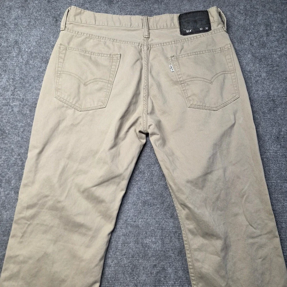 Levis 514 Mens 32x29 Straight Fit Khaki Tan Pants Cotton Twill 5 Pocket